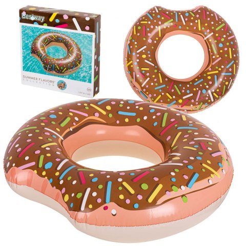 BESTWAY 36188 Kółko do pływania koło dmuchane donut brązowe 107cm max 100 kg