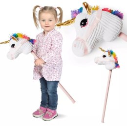 Głowa konia jednorożec hobby horse na kiju pluszowy 78 cm